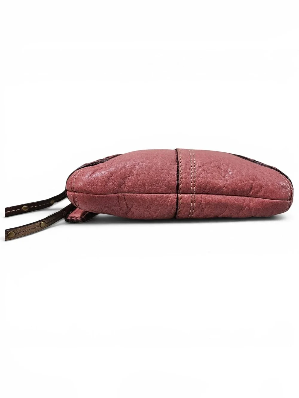 Coach Mia/Dylan Pink Pebbled Leather Wristlet w/Studded Trim & Original Hangtag